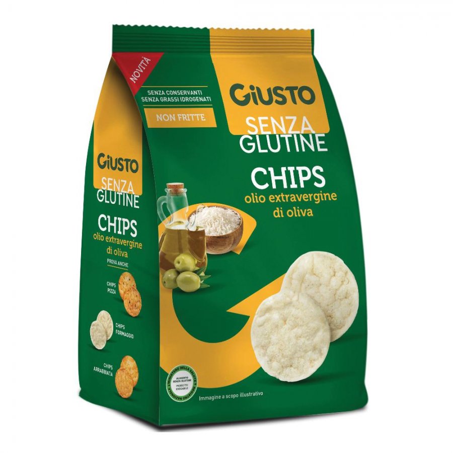 Giusto Senza Glutine Chips All'Olio Extra Vergine Di Oliva 48g - Chips Senza Glutine per Uno Snack Gustoso