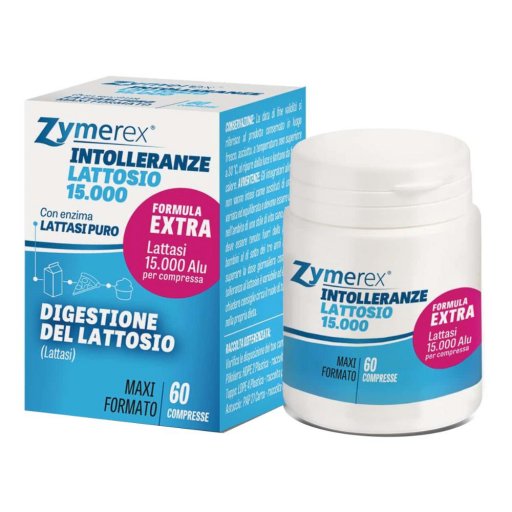 Zymerex Intolleranze Lattosio 60 Compresse - Integratore Enzimatico per la Digestione del Lattosio