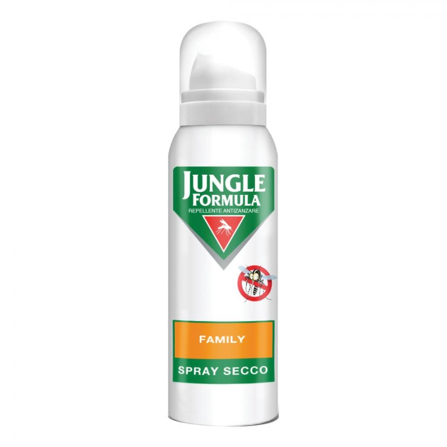 Jungle Formula Family Spray Secco Anti-Zanzare 125ml, Protezione Duratura per Tutta la Famiglia