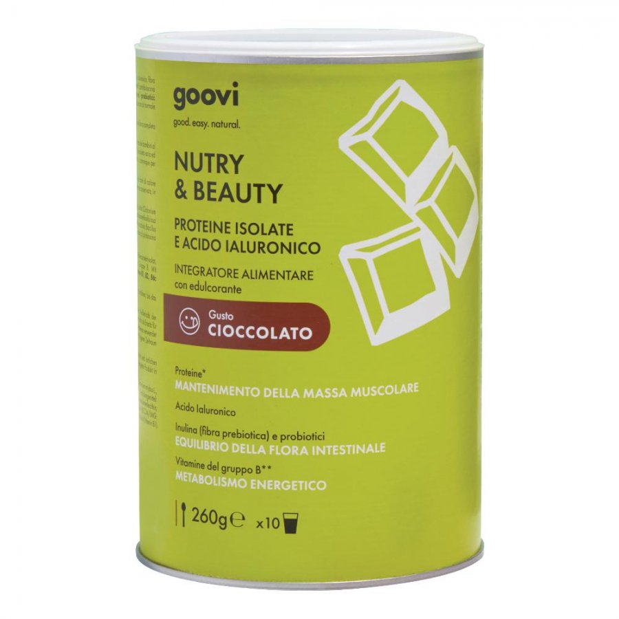 Goovi Nutry&Beauty Proteine In Polvere Cioccolato 260g - Mantieni il Tuo Benessere