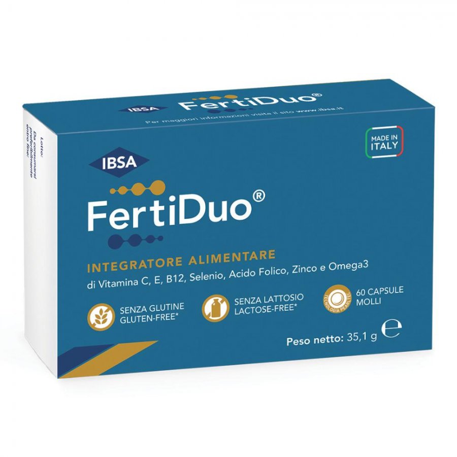 FertiDuo 60 Compresse - Integratore Spermatogenesi, Fertilità Maschile con Selenio, Zinco, Vitamine