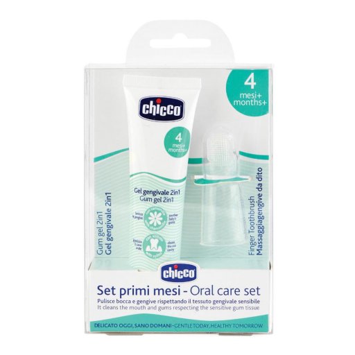 Chicco Set Primi Mesi Igiene Dentale 4 Mesi+ - Chicco Set Primi Mesi Oral Care