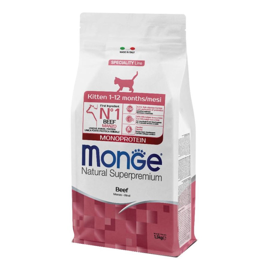 MONGE GATTO SPECIALITY MONOPROTEICO KITTEN MANZO 1,5KG