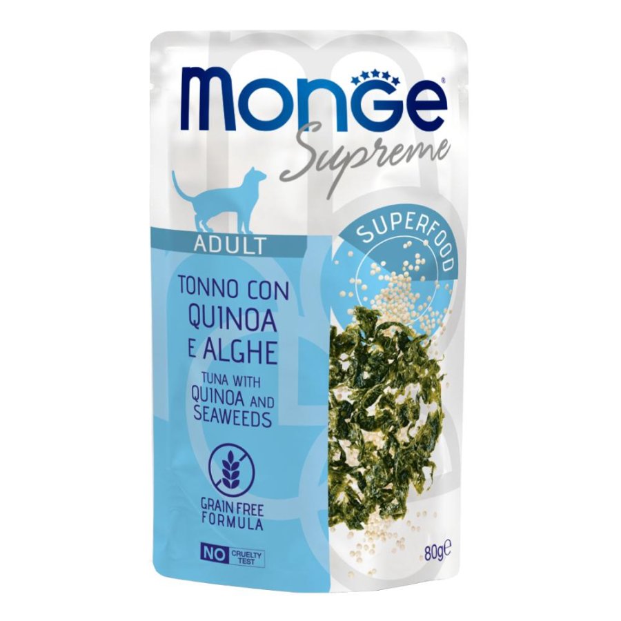MONGE GATTO SUPREME ADULT TONNO QUINOA ALGHE 80GR (bustina)