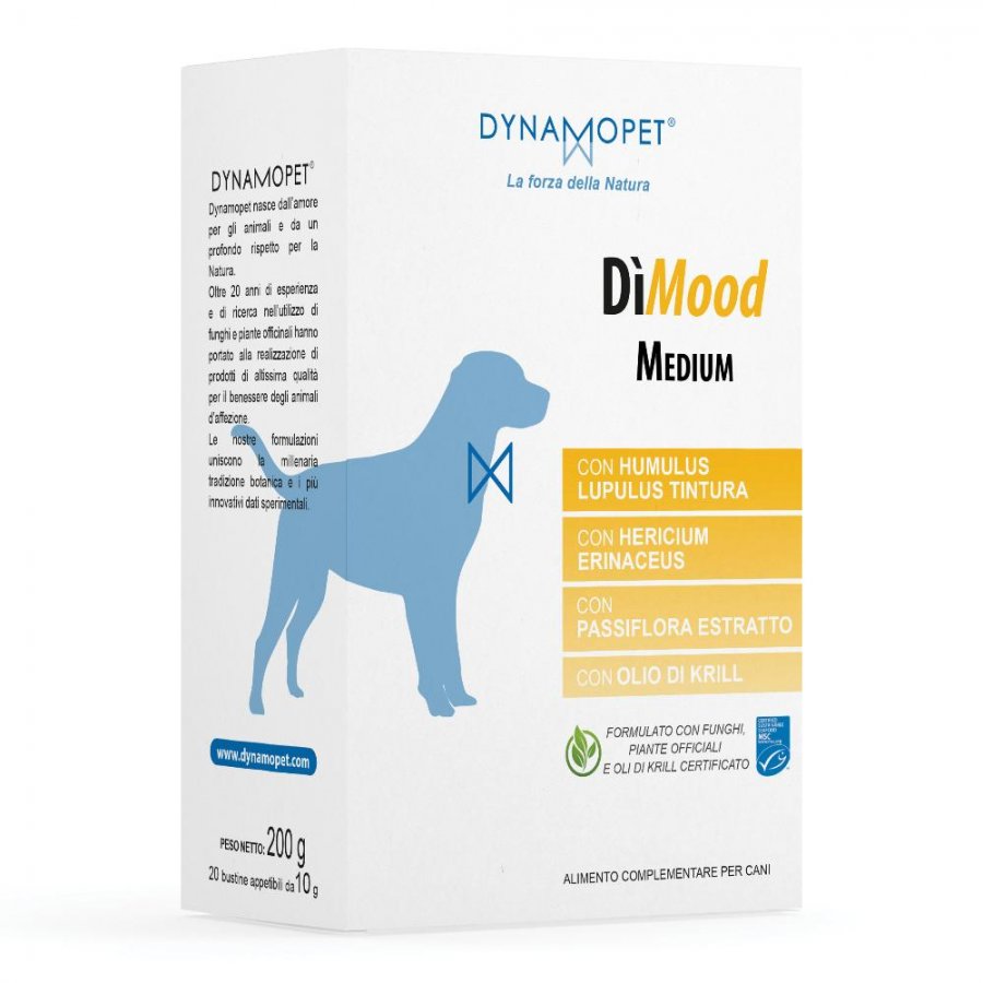 Dimood Medium Alimento Complementare Per Cani 20 Bustine da 10g - Sostegno alla Mobilità e alle Articolazioni dei Tuoi Cani