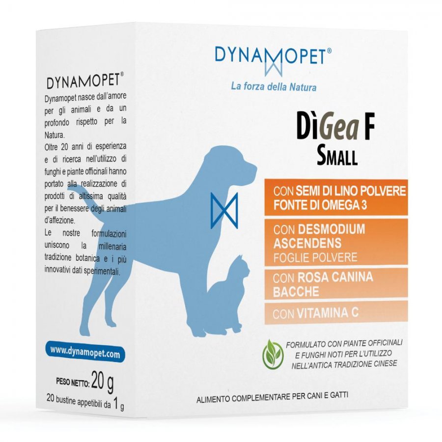 Digea F Small Integratore per Cani e Gatti 20 Bustine da 1g - Supporto Digestivo di Qualità