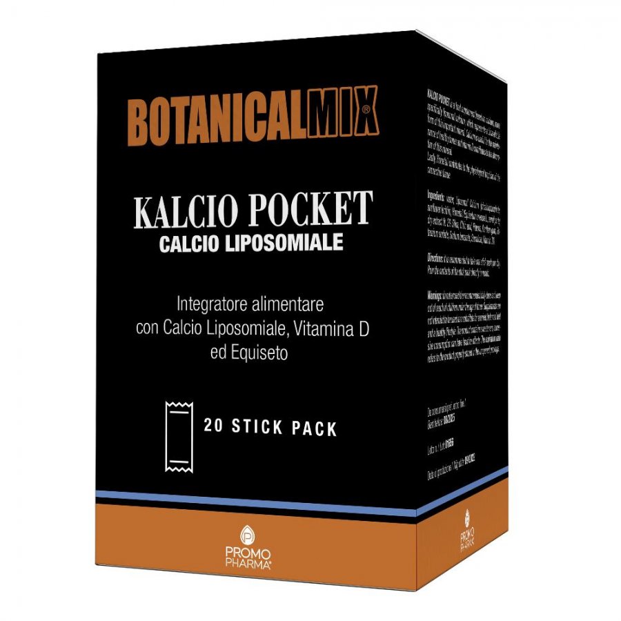 Botanical Mix - Kalcio Pocket 20 Stick, Integratore di Calcio in Stick Pratici
