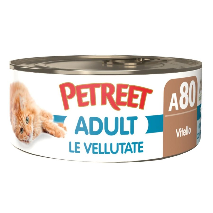 PETREET GATTO ADULT A80 VELLUTATE VITELLO 70GR (lattina)