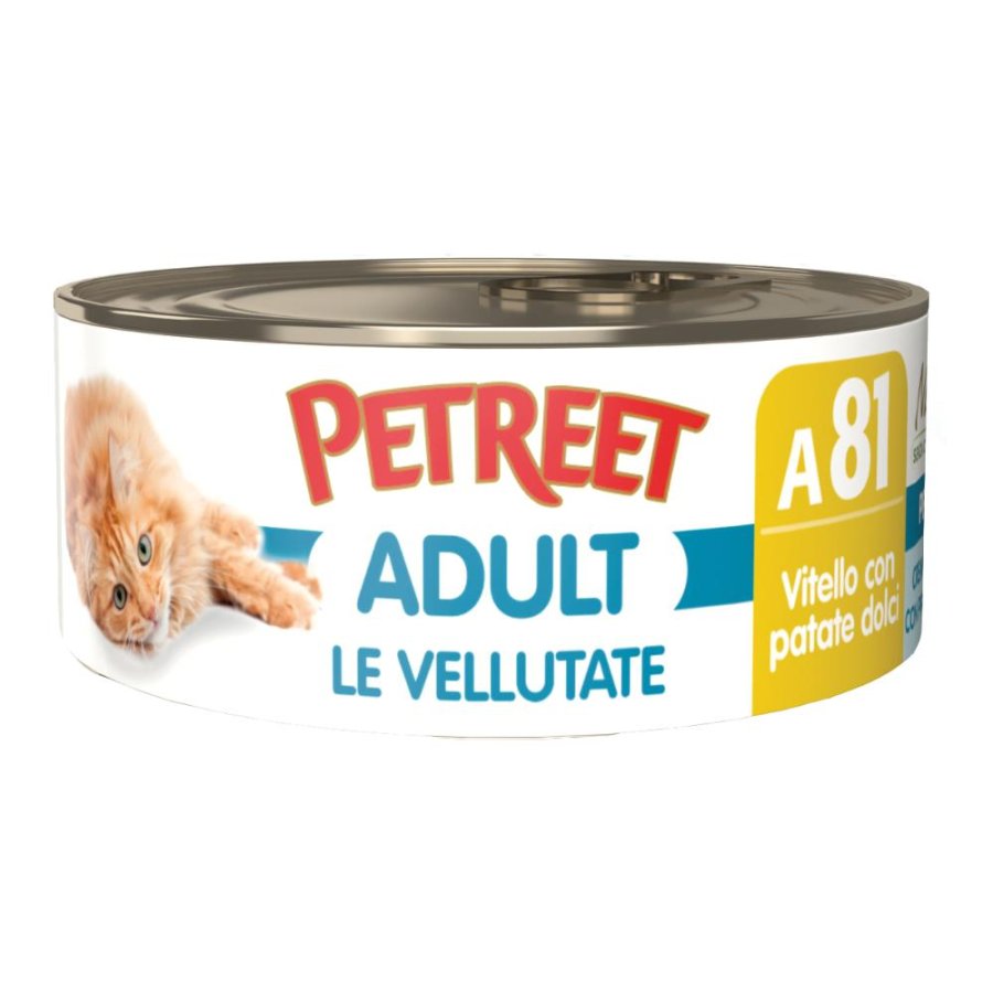 PETREET GATTO ADULT A81 VELLUTATE VITELLO PATATE DOLCI 70GR (lattina)
