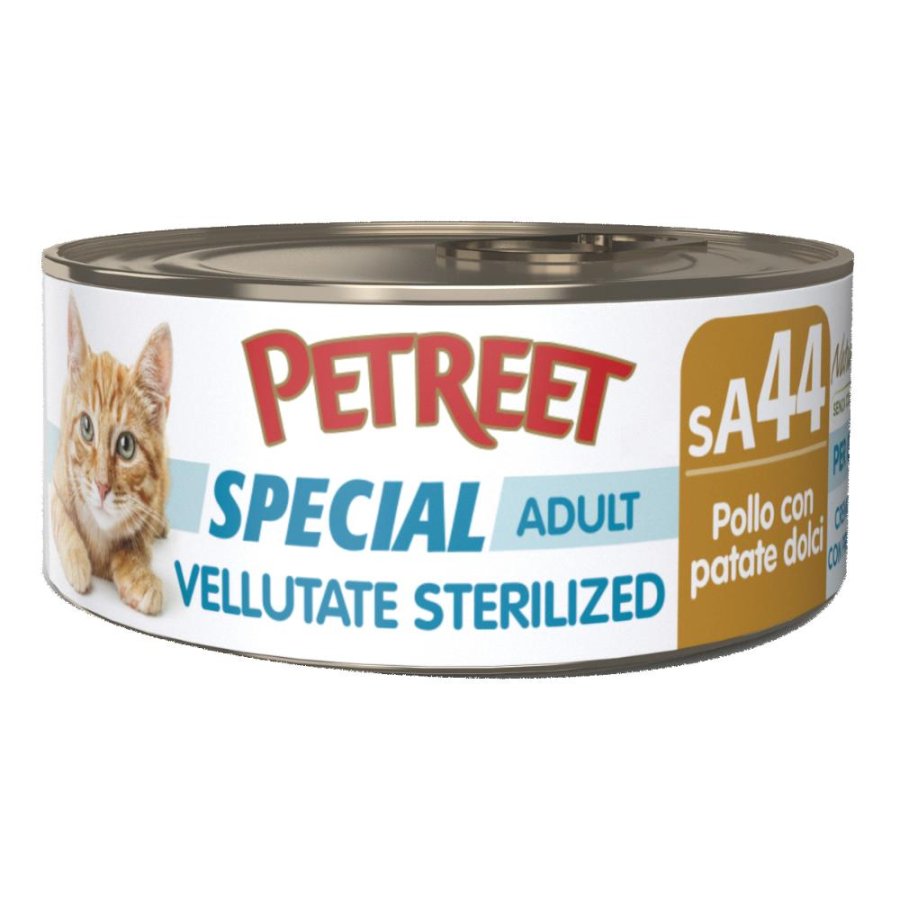 PETREET GATTO SPECIAL ADULT SA44 VELLUTATE STERILIZED POLLO PATATE DOLCI 70GR (lattina)