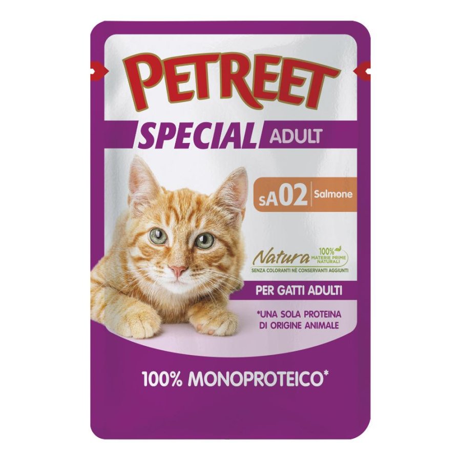 PETREET GATTO SPECIAL ADULT SA02 MONOPROTEICO SALMONE 70GR (bustina)