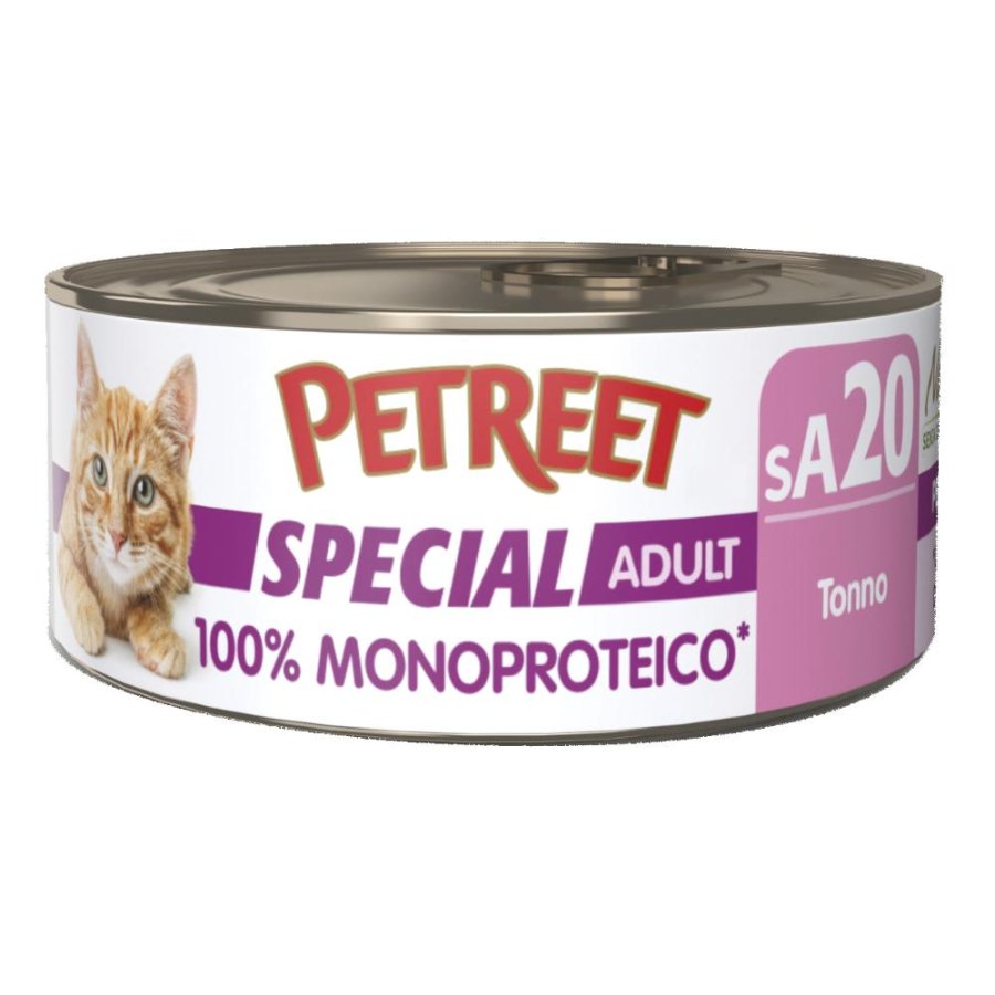 PETREET GATTO SPECIAL ADULT MP20 MONOPROTEICO TONNO 60GR (lattina)