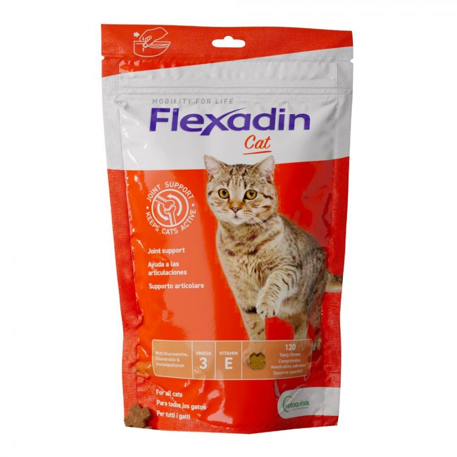 Flexadin Cat Mangime Complementare Articolazioni Gatti Adulti 120 Tavolette - Supporto Articolare di Qualità per Gatti