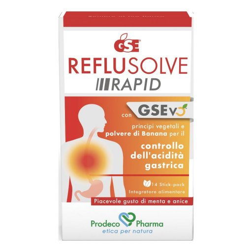 GSE Reflusolve Rapid 14 Stick Pack - Integratore Alimentare per il Benessere Gastrointestinale