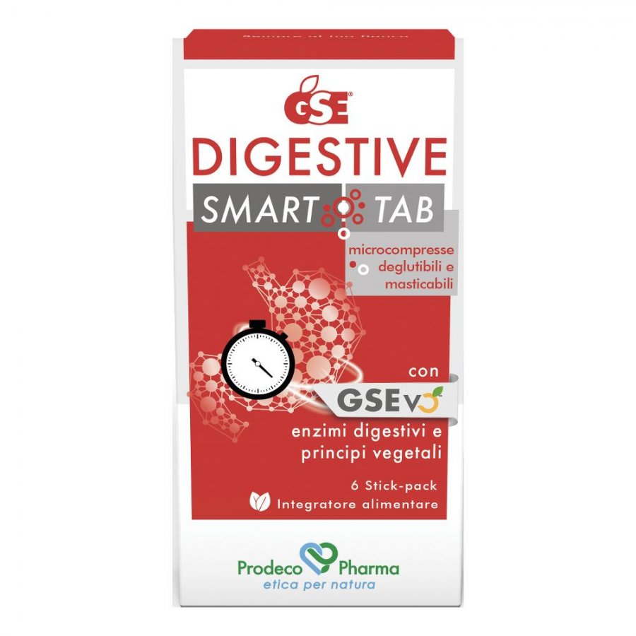 GSE Digestive Smart·Tab 6 Stickpack - Integratore Digestivo con Estratto di Semi di Pompelmo e Enzimi