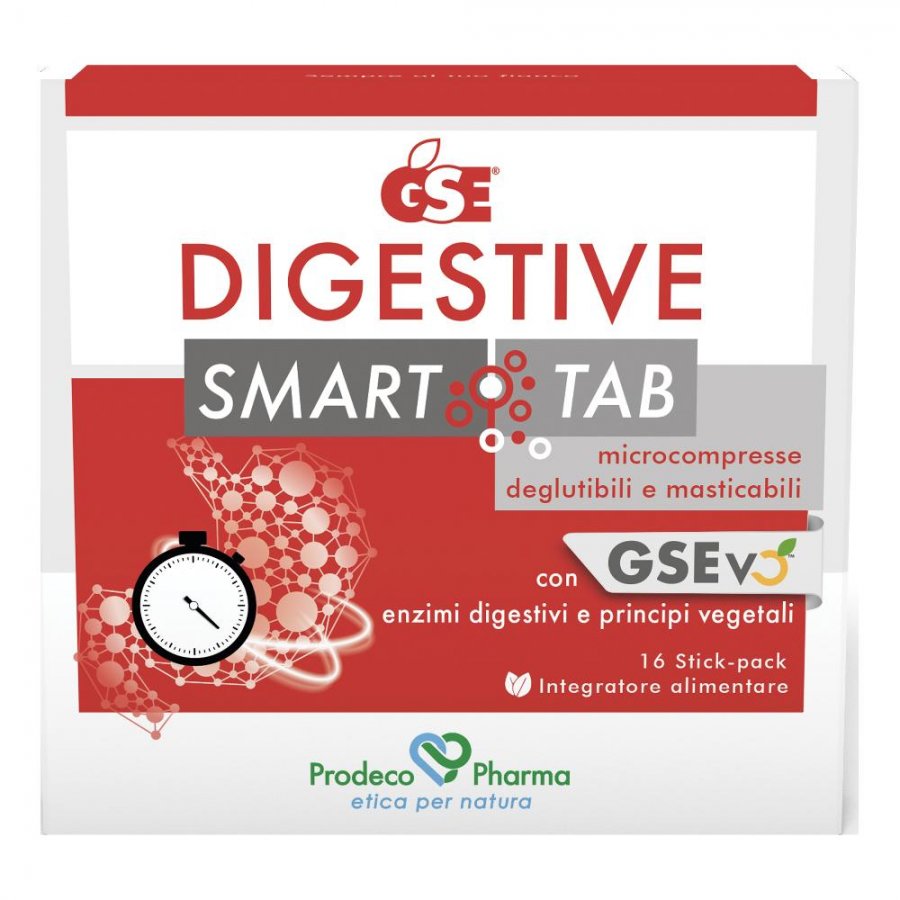 GSE Digestive Smart·Tab 16 Stickpack - Integratore Digestivo con Estratto di Semi di Pompelmo e Enzimi