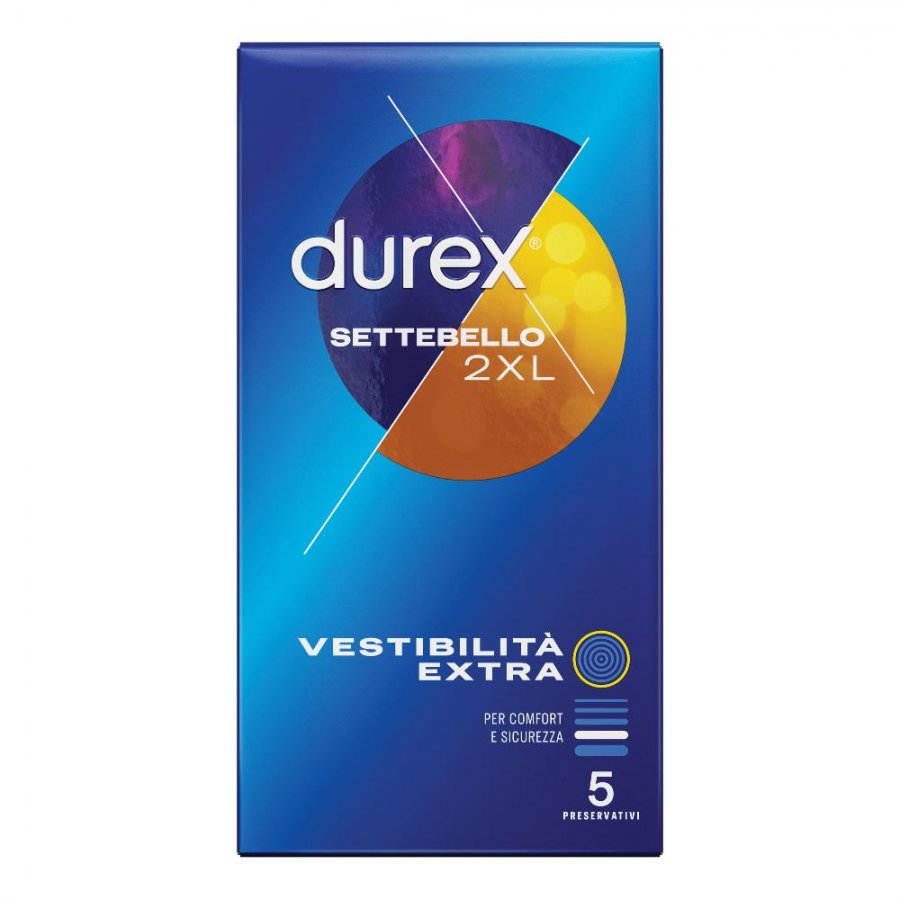 Durex Settebello 2XL 5pz | Preservativi Extra Large per Massimo Comfort