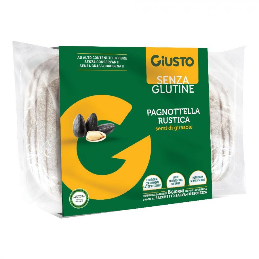 Giusto Senza Glutine Pagnottella Rustica 320g - Pane Rustico Ricco di Fibre, Senza Conservanti