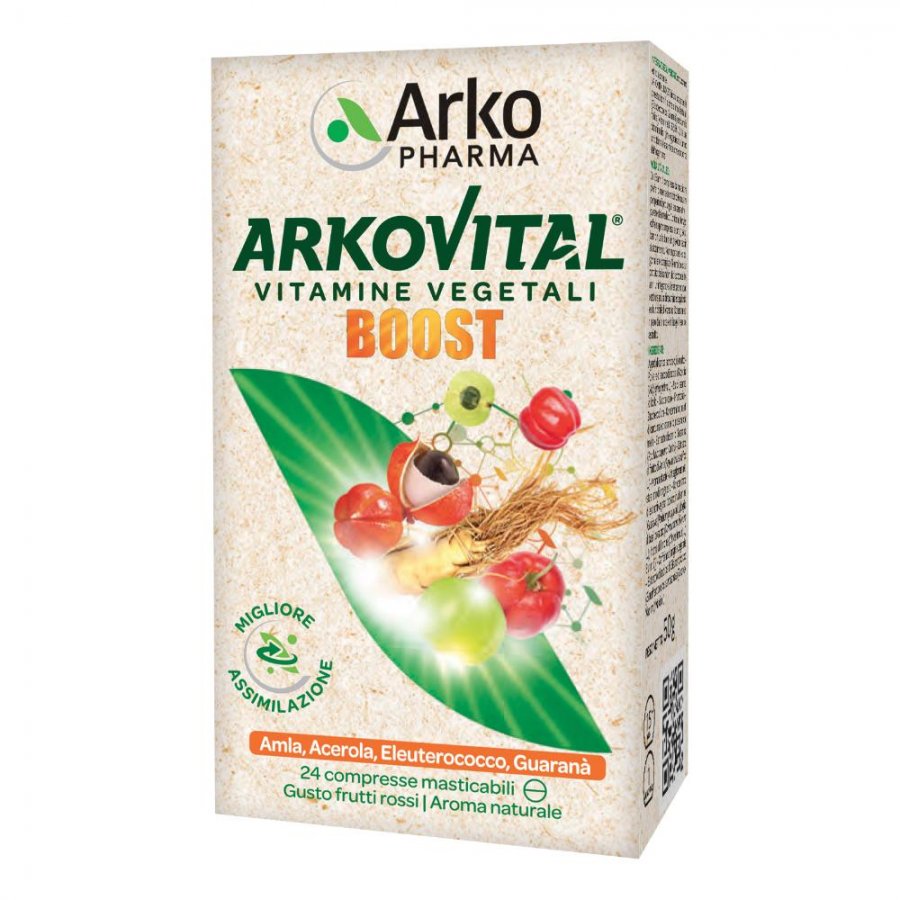 Arkovital Boost 24 Compresse - Integratore Alimentare per Prestazioni Fisiche e Intellettuali