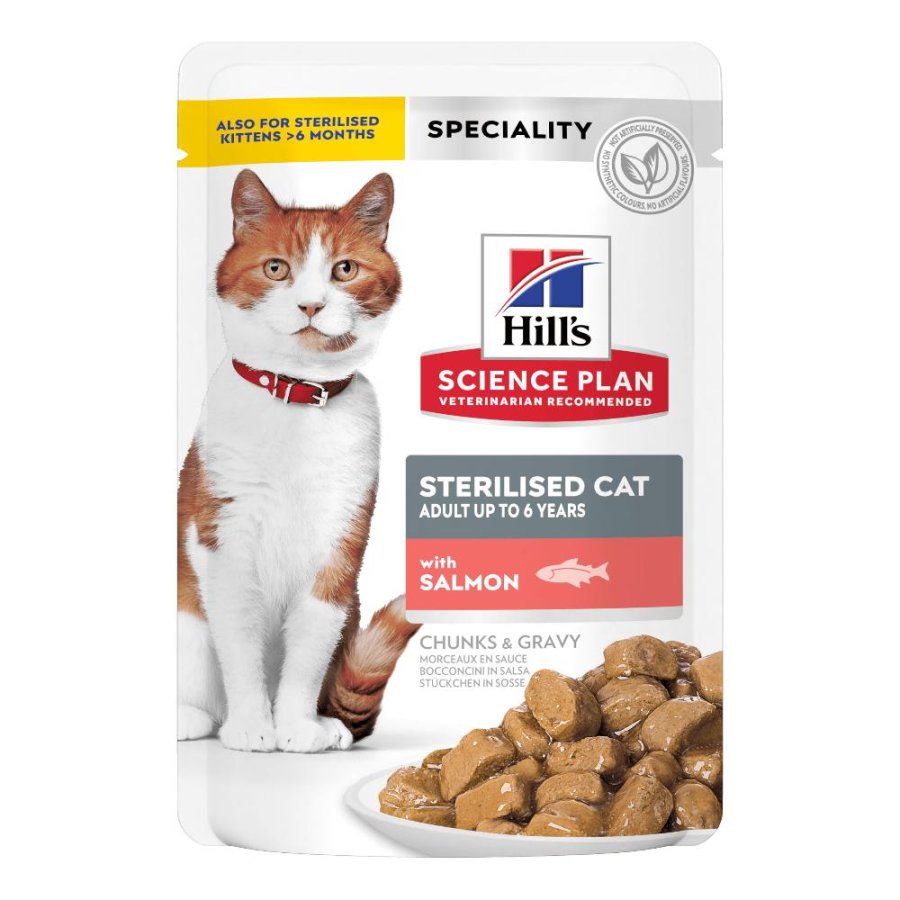 HILL'S GATTO SCIENCE SPECIALITY STERILISED GRAVY (IN SALSA) ADULT SALMONE 85GR (bustina)
