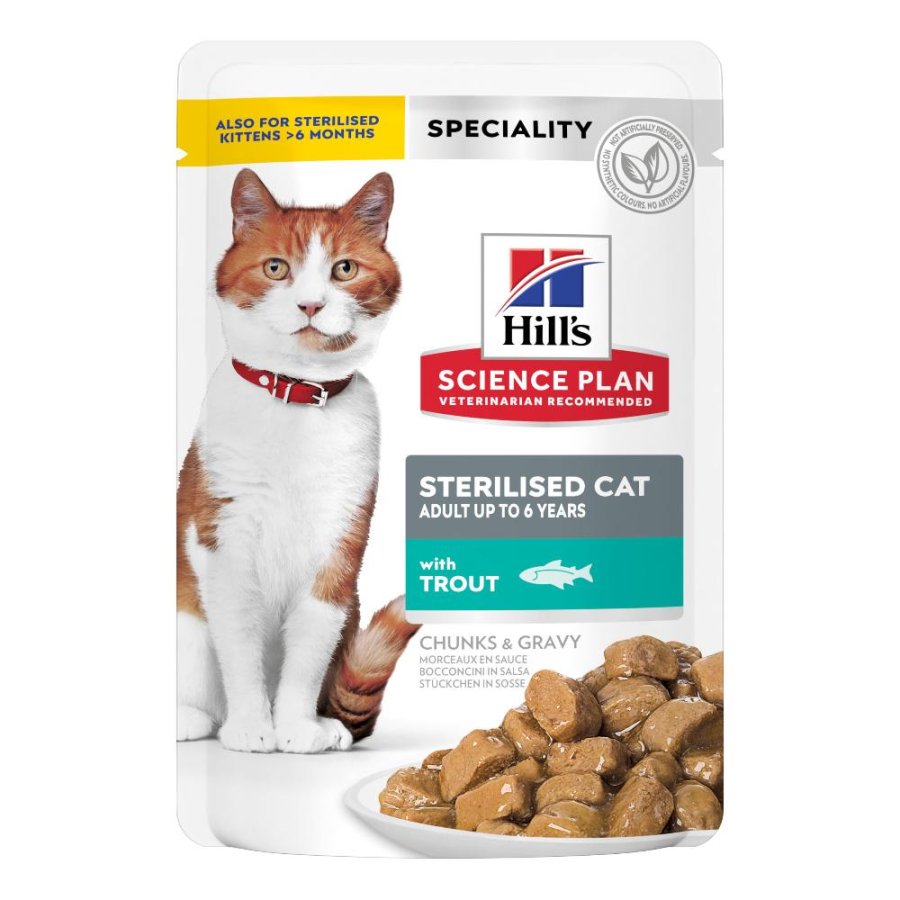HILL'S GATTO SCIENCE SPECIALITY STERILISED GRAVY (IN SALSA) YOUNG ADULT TROTA 85GR (bustina)