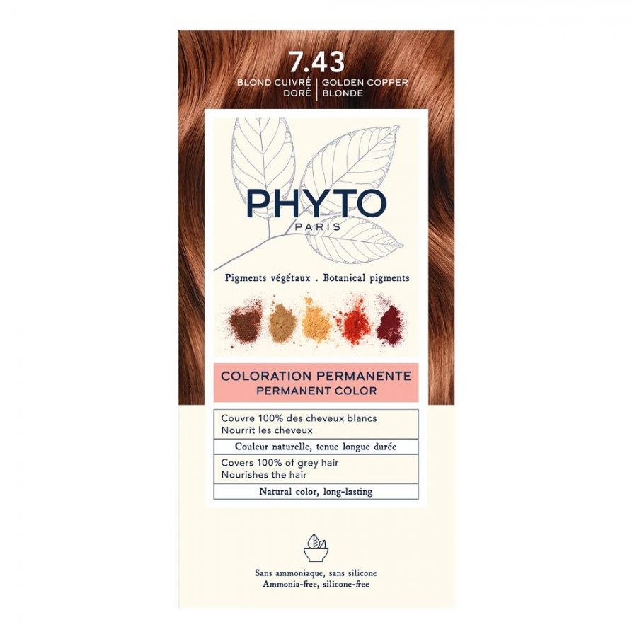 Phyto Phytocolor 7.43 Biondo Ramato Dorato Colorazione Permanente Per Capelli - Phytocolor Tinta Per Capelli