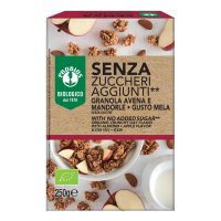 Probios Senza Zuccheri Aggiunti Granola Avena e Mandorle Gusto Mela 250 g - Senza Glutine