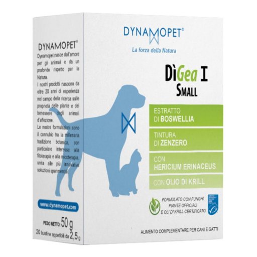 Digea I Small Integratore per Cani e Gatti 20 Bustine da 2,5g - Supporto Immunitario e Benessere Generale