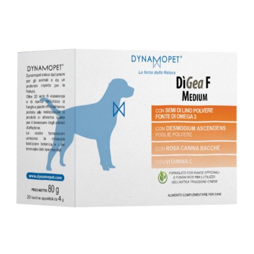 Digea F Medium Integratore per Cani e Gatti 20 Bustine da 4g - Supporto Digestivo di Qualità