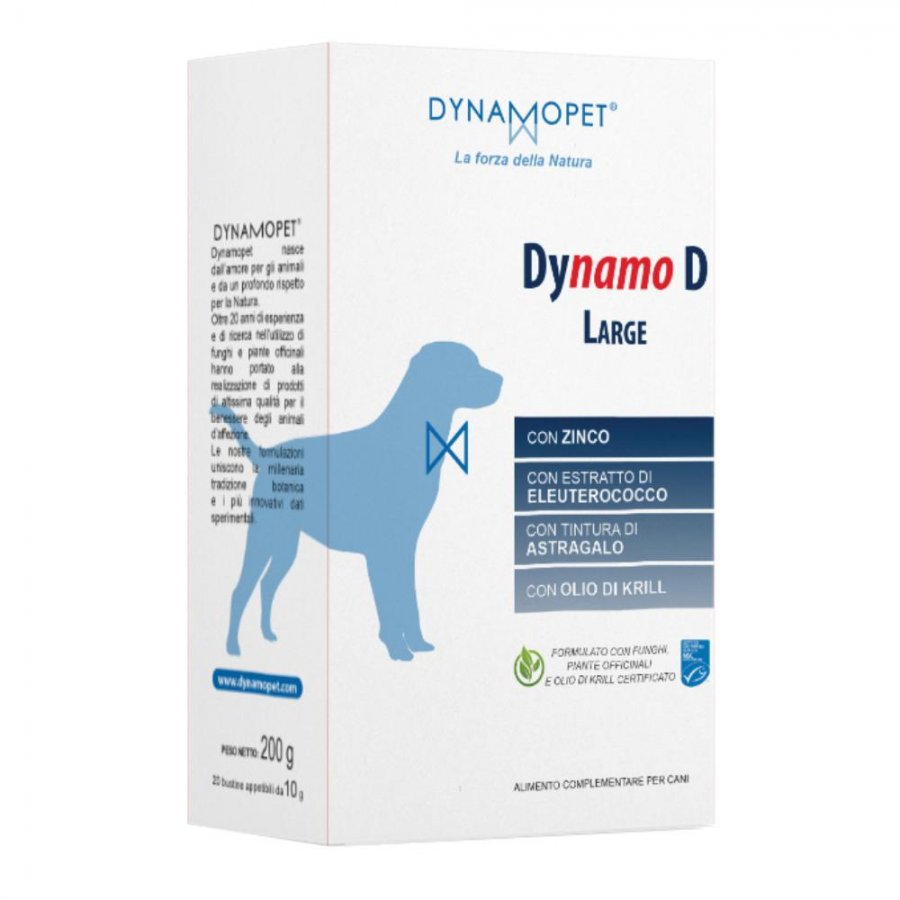 Dynamo D Large 20 Bustine da 10g - Integratore Alimentare per Cani di Taglia Grande