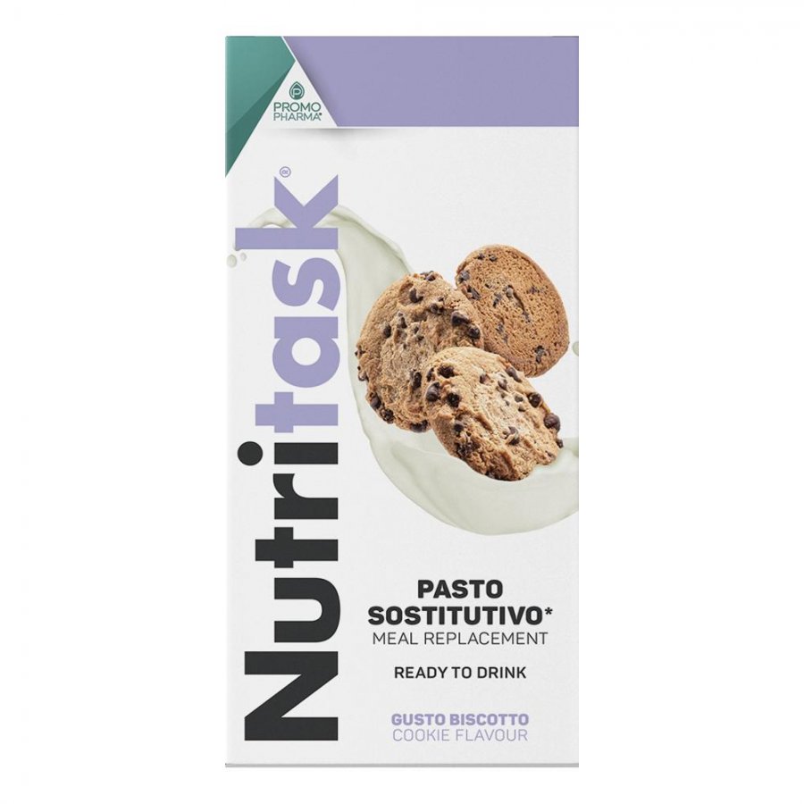 Nutritask - Pasto Sostitutivo Gusto Biscotto 2 Pouch da 220g per una Nutrizione Equilibrata e Gustosa