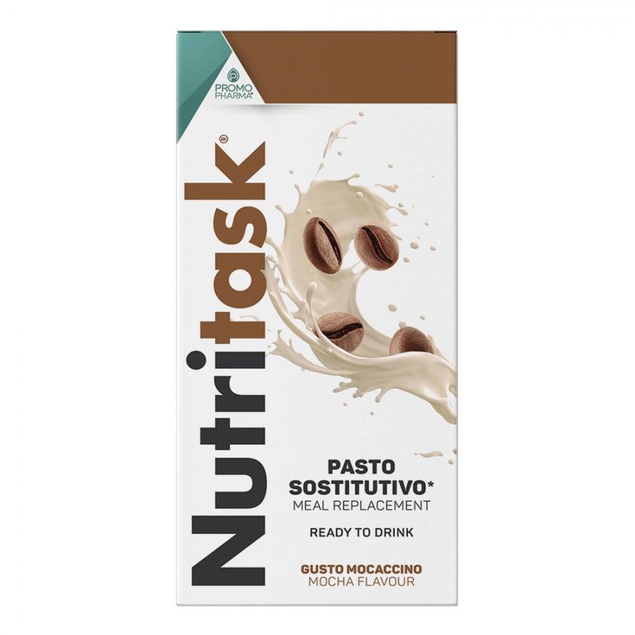 Nutritask - Pasto Sostitutivo Gusto Mocaccino 2 Pouch da 220g per una Nutrizione Equilibrata e Gustosa