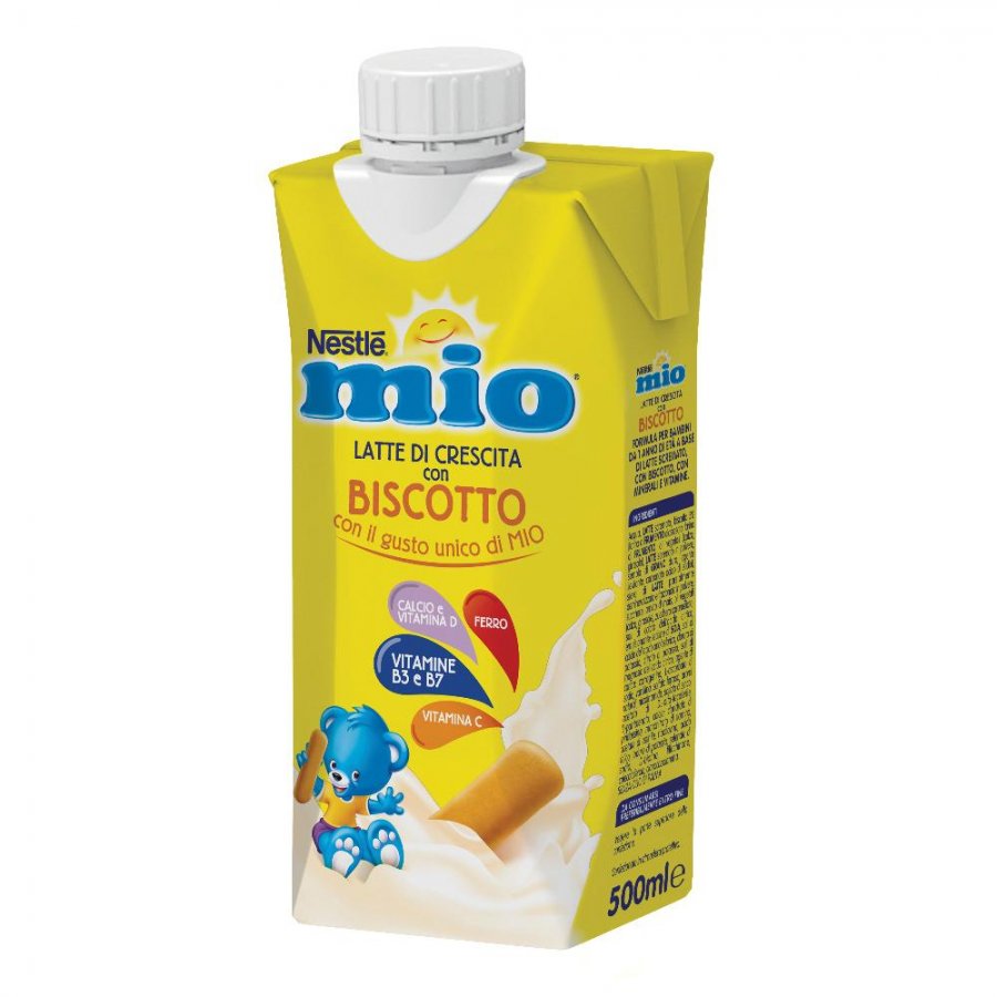 Nestlé Mio Latte di Crescita con Biscotto 500ml - Nutrizione Completa per Bambini con Gusto