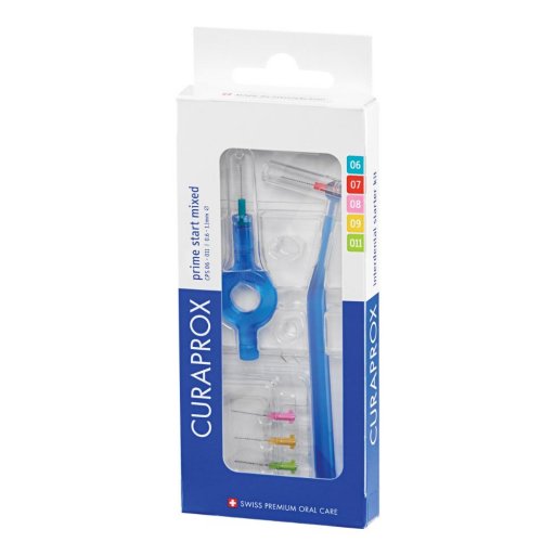 Curaprox CPS Prime Start Set, 5 Scovolini + 2 Maniglie, Pulizia Interdentale, Cura Gengive