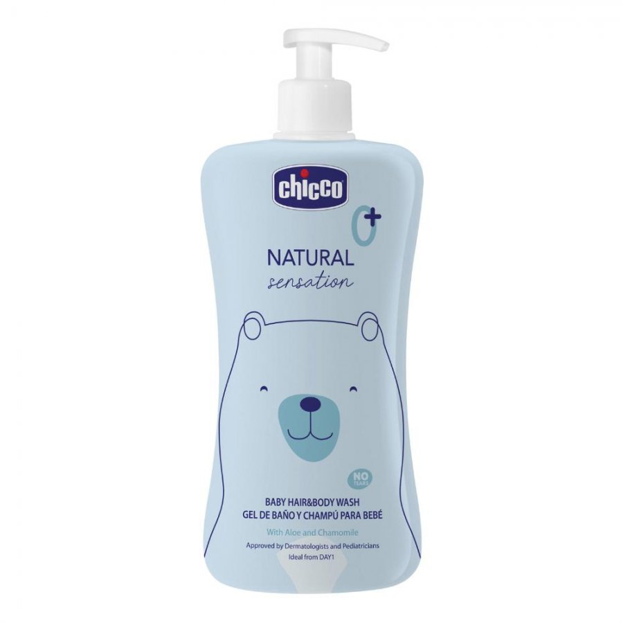 Chicco Natural Sensation Baby Detergente Corpo e Capelli 500ml 0 Mesi+ - Amore Autentico Per La Pelle