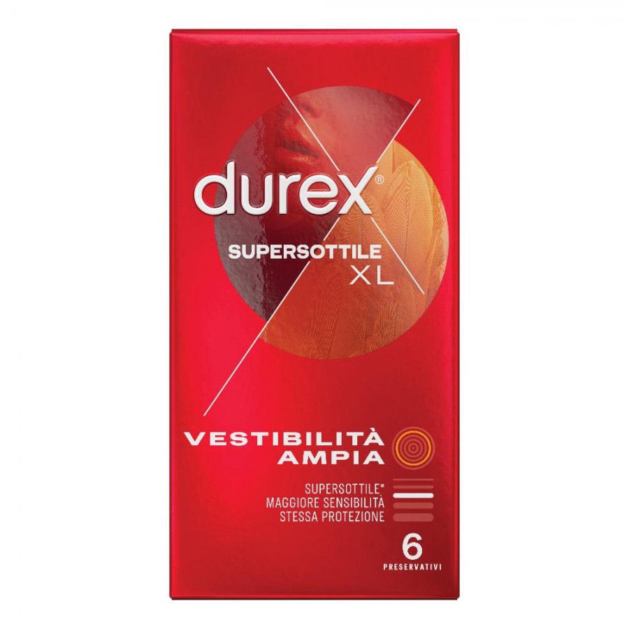 Durex Supersottile XL 6pz | Preservativi Extra Sottili XL per una Protezione Intima Efficace