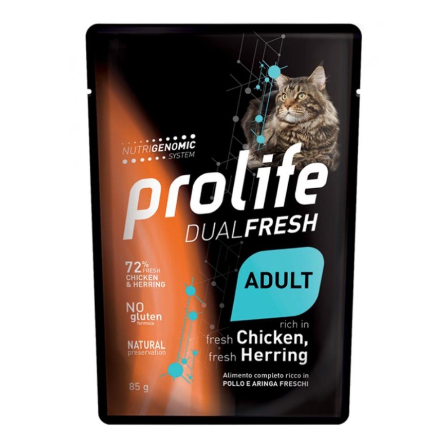 PROLIFE GATTO DUALFRESH ADULT POLLO ARINGA 85GR (bustina)
