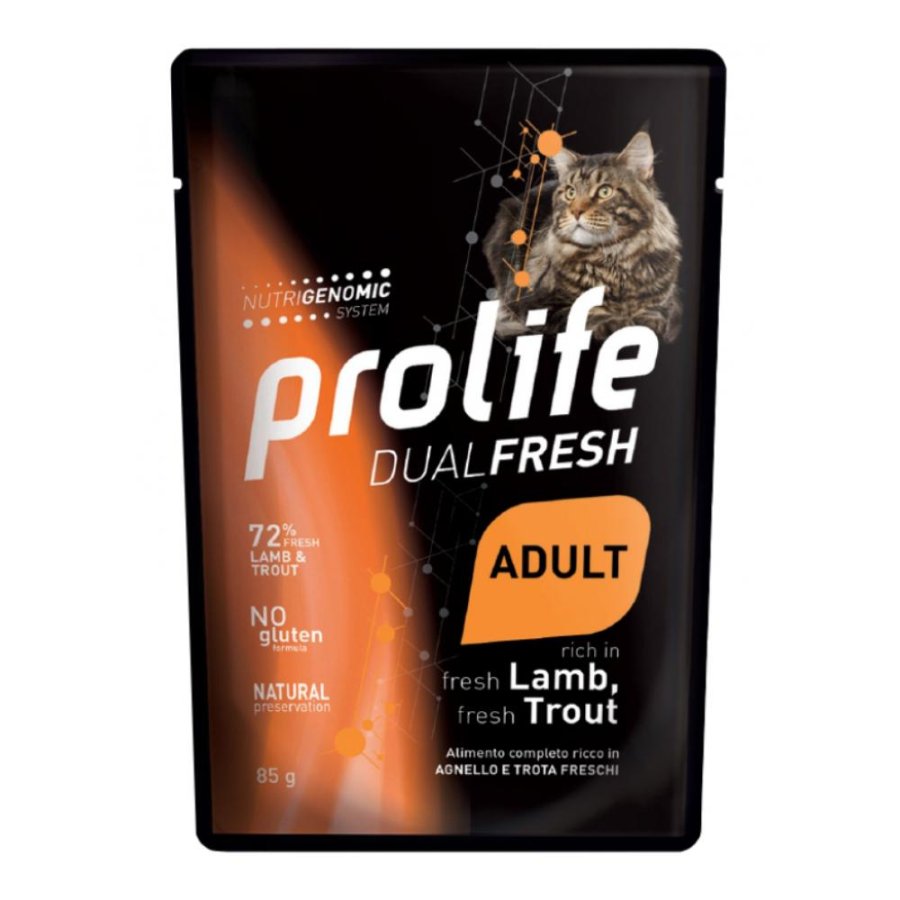 PROLIFE GATTO DUALFRESH ADULT AGNELLO TROTA 85GR (bustina)