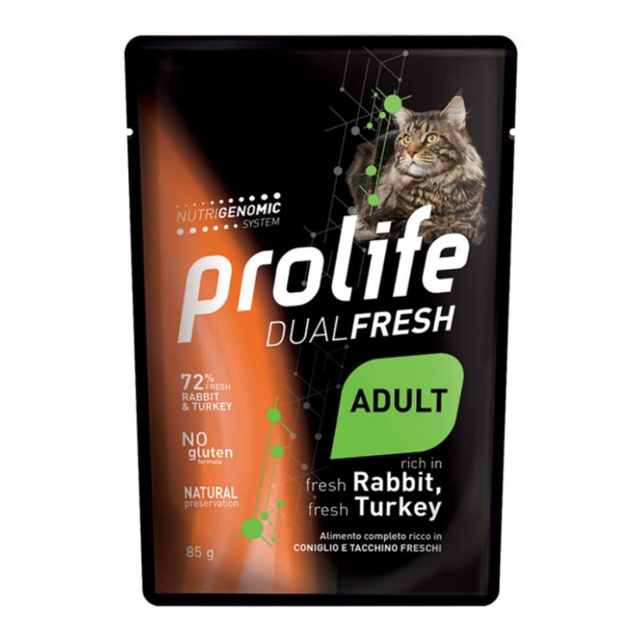 PROLIFE GATTO DUALFRESH ADULT CONIGLIO TACCHINO 85GR (bustina)