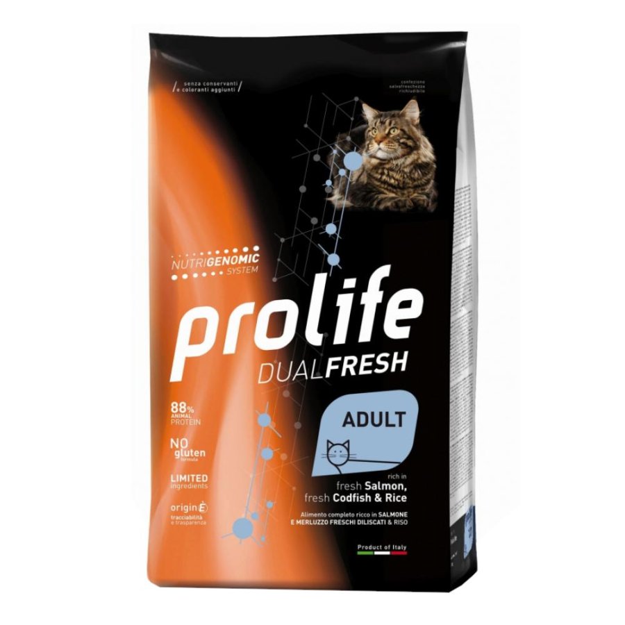 PROLIFE GATTO DUALFRESH ADULT SALMONE MERLUZZO RISO 1,5KG