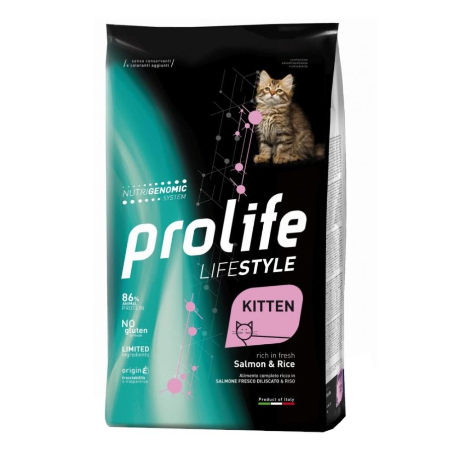 PROLIFE GATTO LIFESTYLE KITTEN SALMONE RISO 400GR