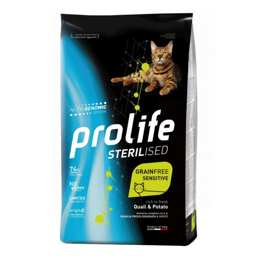 PROLIFE GATTO STERILISED GRAIN FREE SENSITIVE QUAGLIA PATATE 1,5KG