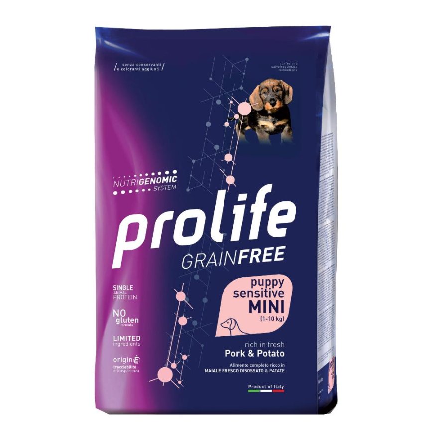 PROLIFE CANE GRAIN FREE SENSITIVE MINI PUPPY MAIALE PATATE 600GR