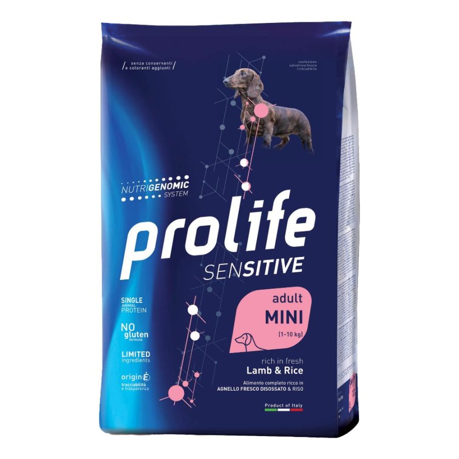 PROLIFE CANE SENSITIVE MINI ADULT AGNELLO RISO 600GR