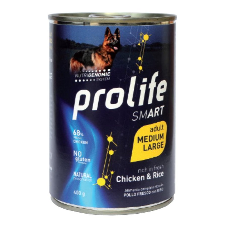 PROLIFE CANE SMART MEDIUM/LARGE ADULT POLLO RISO 400GR (lattina)