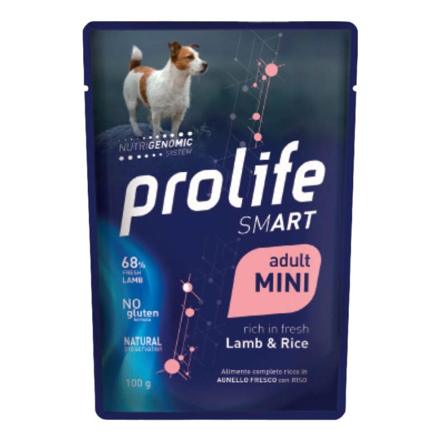 PROLIFE CANE SMART MINI ADULT AGNELLO RISO 100GR (bustina)