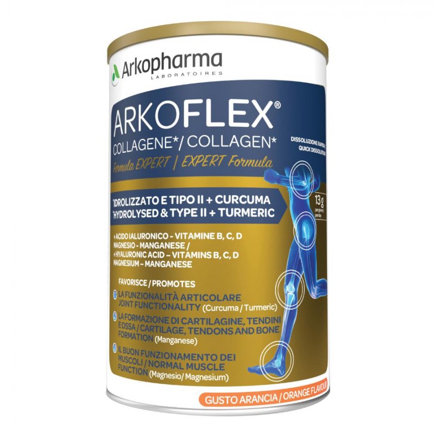 Arkoflex Collagene Expert Arnacia Polvere 390g - Integratore Alimentare con Collagene, Acido Ialuronico, Magnesio e Vitamine