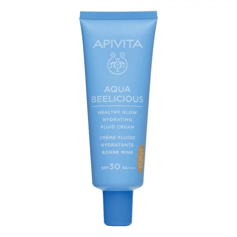 Apivita - Aqua Beelicious SPF30 Crema Fluido Idratante Healty Glow 40ml, Protezione Solare e Idratazione per una Pelle Luminosa