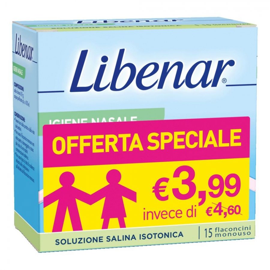 Libenar Soluzione Fisiologica Isotonica 15 Flaconcini Da 5 Ml € 5,62 prezzo  in farmacia