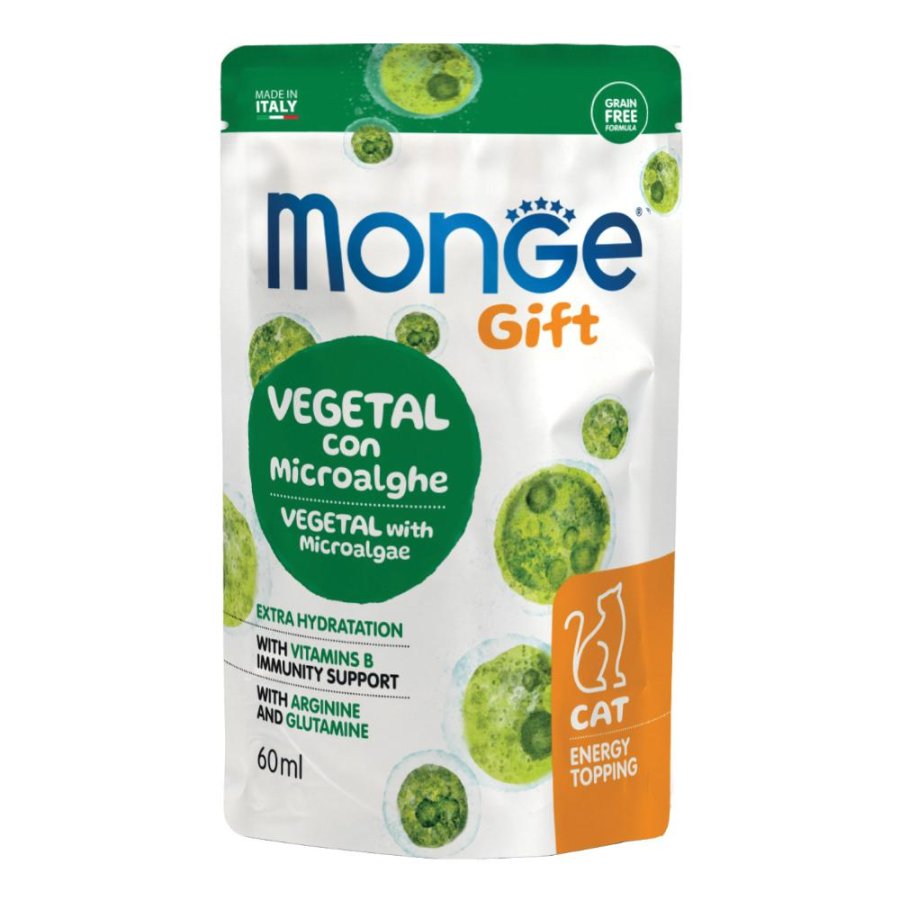 MONGE GATTO SNACK GIFT VEGETAL MICROALGHE 60ML (bustina)